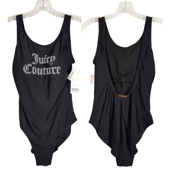 Juicy Couture Other - Juicy Couture Womens Black White Pearl logo One-Piece Swimsuit size Small